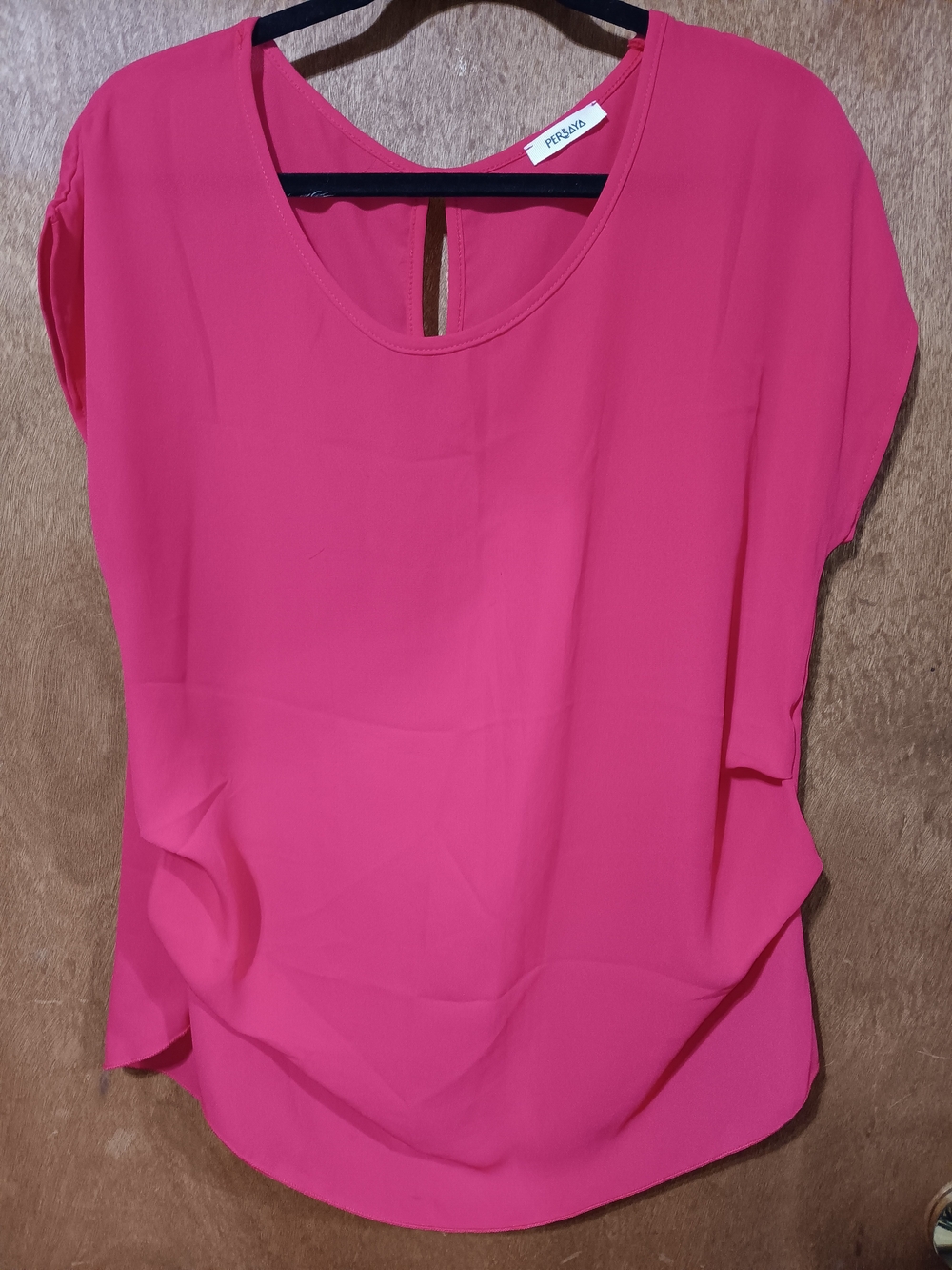Persaya Coral Scoop Neck Dolman Sleeve Blouse